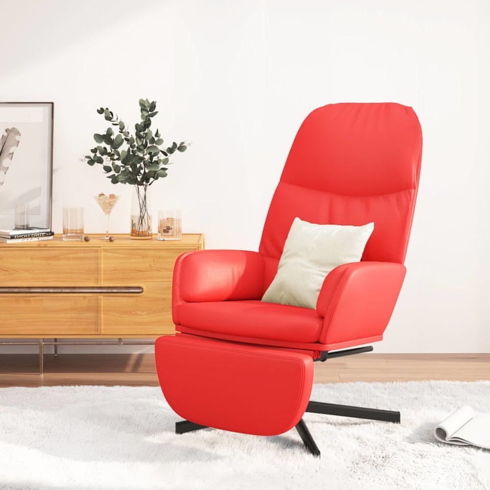 Petromila vidaXL Relaxačné kreslo s podnožkou červené umelá koža